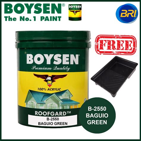 Boysen Roofgard B 2550 Baguio Green 16l W Free Roller Paint Tray
