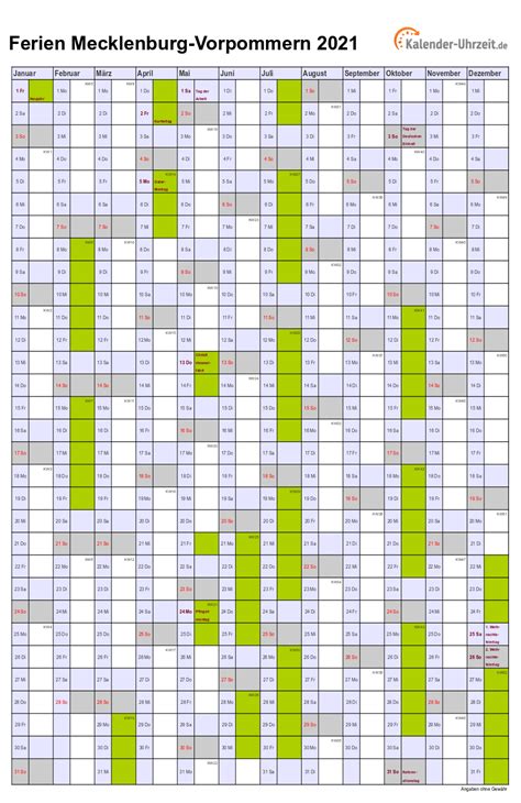 Keuze uit meer dan 2021 verschillende kalenders. Ferien Meck.-Pomm. 2021 - Ferienkalender zum Ausdrucken
