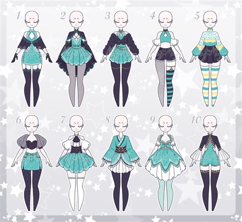 Outfit Adoptable Batch 102 Closed By Minty Mango On Deviantart