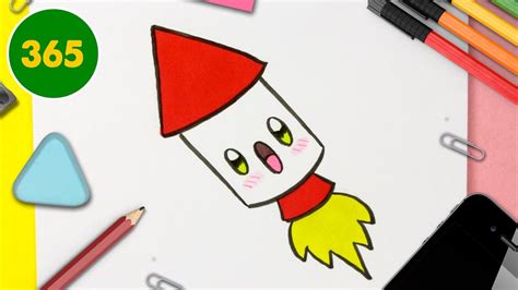 How To Draw A Cute Rocket Kawaii Youtube