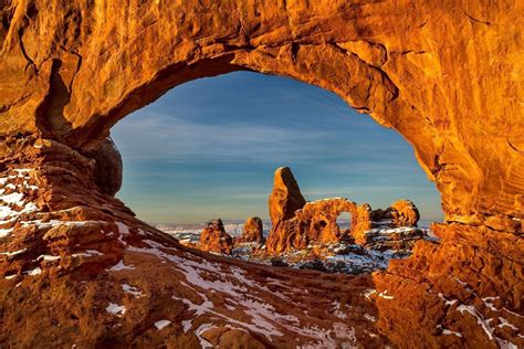 Turret Arch Winter Morning View Clint Losee Photography