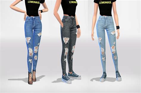 Metán Mali By Záloha The Sims 4 Cc Jeans Grafický Rezance Večerné