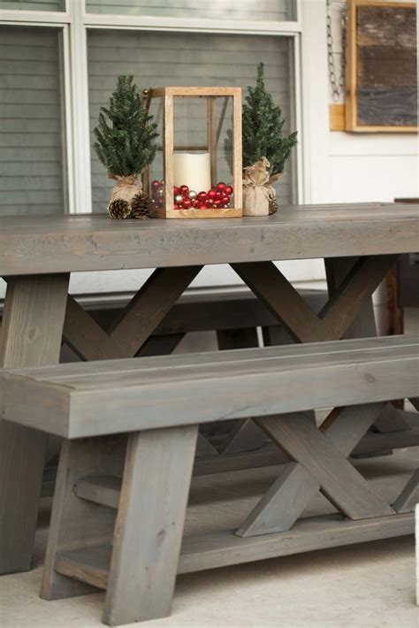 Diy Outdoor Patio Table And Benches Shanty 2 Chic