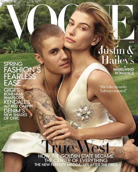 Hailey Baldwin And Justin Bieber In Vogue March 2019 Popsugar Celebrity