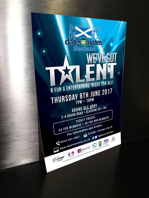 Weve Got Talent Large Printout Poster For Marketing Dates N Mates Scotlands Weve Got Talent