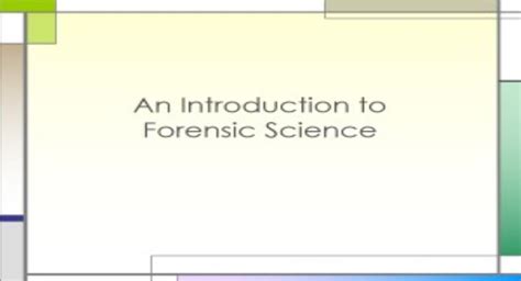 Free Download An Introduction To Forensic Science Powerpoint