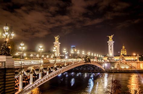 Alexader Bridge At Night In Paris France By Henripostant Deviantart