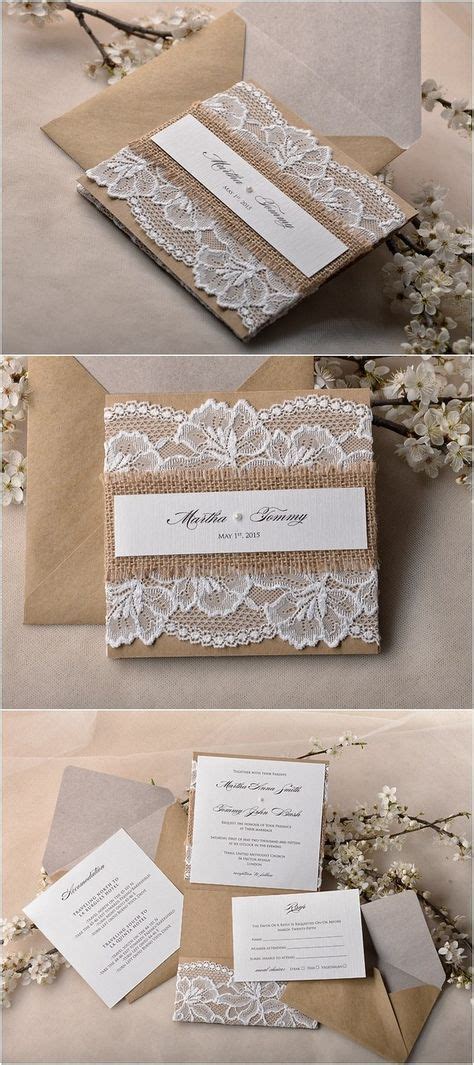 Rustic Country Burlap And Lace Wedding Invitations 4lovepolkadots Mor