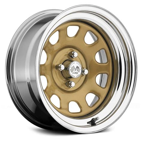 Us Wheels Daytona Wheels Gold Center With Chrome Lip Rims