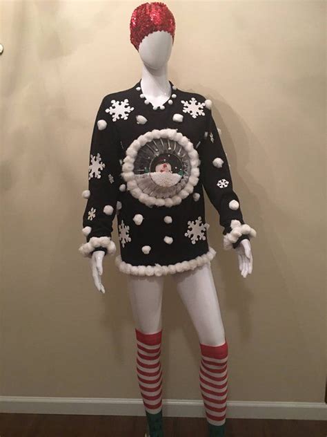 hand made ugly christmas sweater snow globe making ugly christmas sweaters christmas sweater
