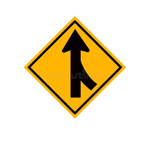 Merges Right Traffic Road Signvector Illustration Isolate On White
