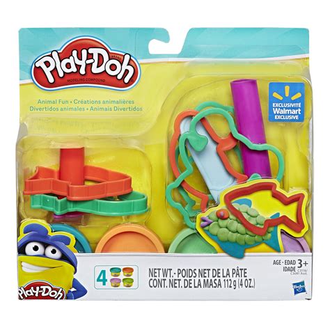 Play Doh Animal Fun Set With 4 Cans Of Play Doh And 8 Tools Walmart