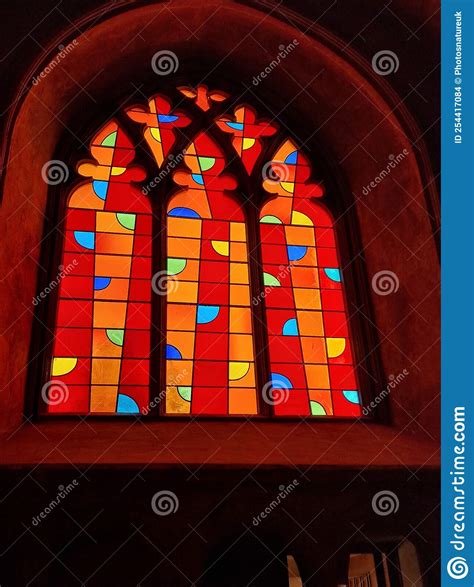 Red Colourful Stained Glass Window Editorial Stock Image Image Of Symmetry Circle 254417084