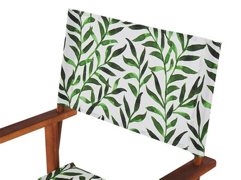 Set Of 2 Garden Chair Replacement Fabrics Leaf Pattern Cine Uk