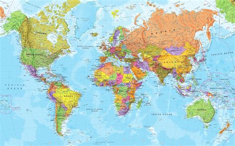 Mapa Del Mundo Mapa Político 4к Los Países Del Mundo Los Océanos
