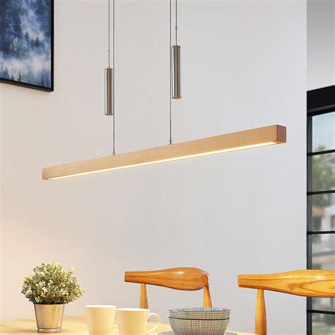Led Linear Pendant Light Pia Wood Dimmable Lightsie