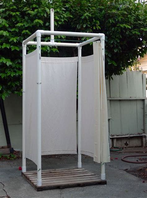 Camp Shower Made With Pvc Pipes Hang Camp Shower Bladder On The Tall