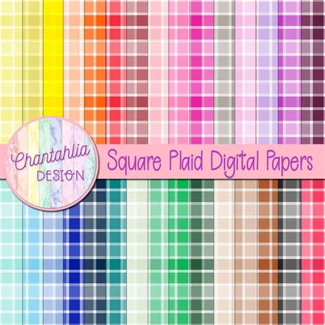 Free Digital Papers Featuring A Square Plaid Design In 36 Colours