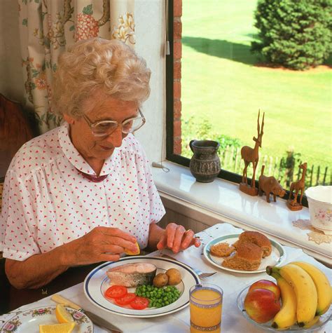 Elderly Woman Eating Healthy Meal Photograph By Sheila Terryscience