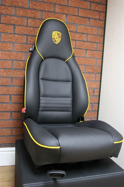 Porsche 911 Black Leather Seats With Yellow Piping Trim Technik