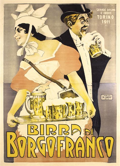 Sold Price Original Vintage 1910s Italian Beer Poster June 6 0119