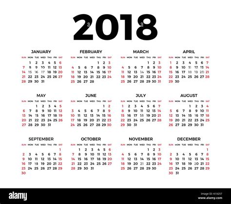 2018 Calendar Hi Res Stock Photography And Images Alamy