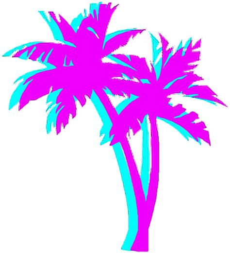 Download Palmtree Palm Night Japan Tumblr Aesthetic 80s Blue