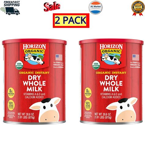 2 Pack Horizon Powder Organic Instant Dry Whole Milk 306 Oz Vitamin