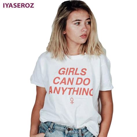 iyaseroz girls can do anything letters t shirt fashion tumblr harajuku women slogan printing