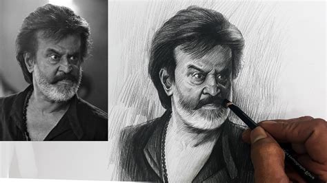 Superstar Rajinikanth Pencil Portrait Drawing Video Live Art Chennai