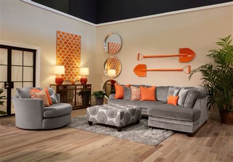 Neon green comforter teen bedding orange grey orange gray. The application of orange and cool grey in this living ...