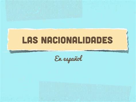 Nacionalidad por posesión de estado. Nacionalidades en español on Vimeo