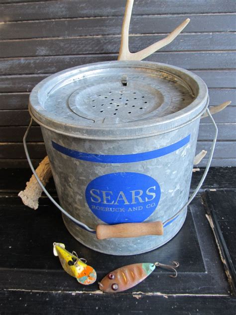 Vintage Galvanized Sears And Roebuck Minnow Bucket Galvanized Bucket
