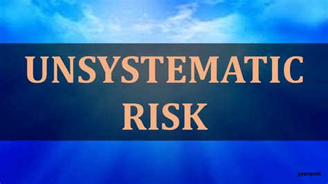 Difference Between Systematic And Unsystematic Risk Youtube