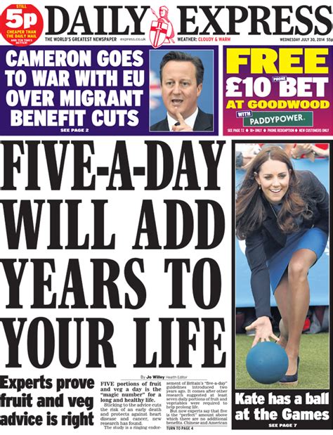 Newspaper Thread And Front Pages Wednesday 30 July 2014