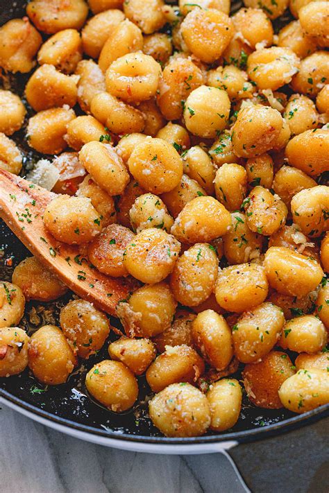 Fried Butter Gnocchi With Garlic Parmesan Recipe Eatwell101