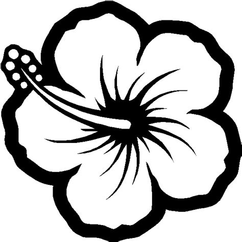 Hawaiian Flower Stencil Clip Art