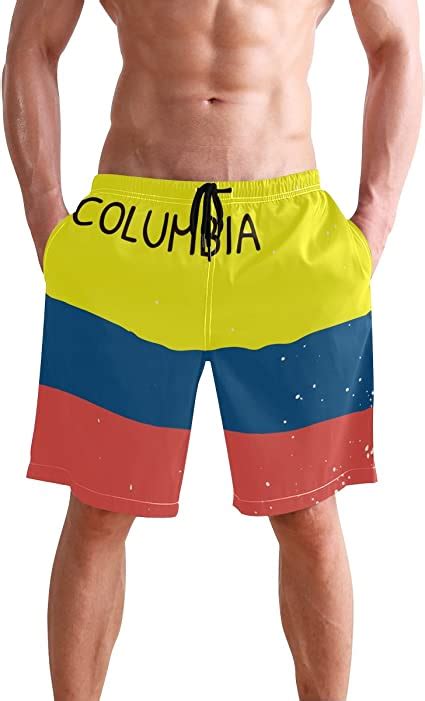 Columbia Flag Mens Swim Trunks Water Beach Shorts With Pockets Amazon
