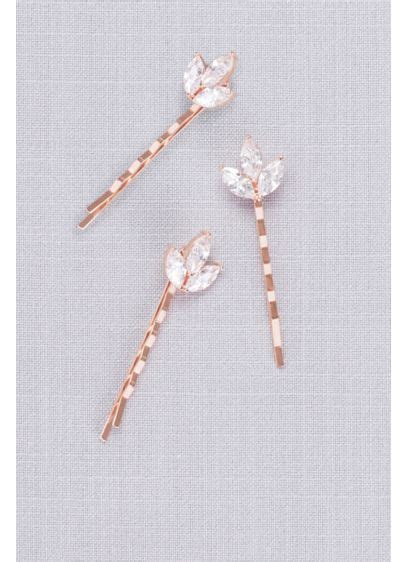Triple Petal Crystal Hair Pin Set Davids Bridal