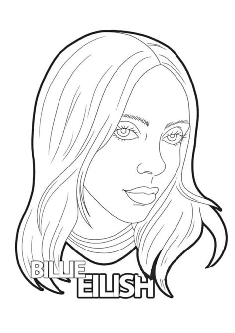 Coloring Pages Billie Eilish Print Out Talented Singer Truck Coloring