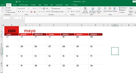 Crear Calendario Semanal En Excel