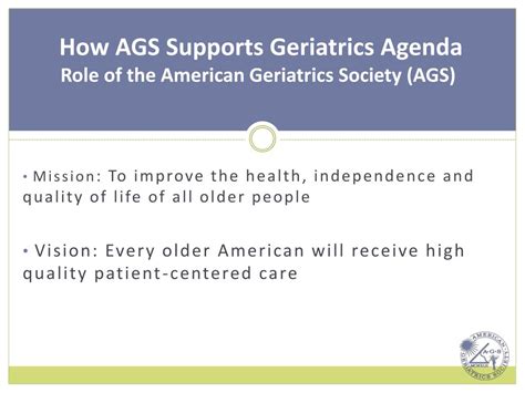 Ppt The American Geriatrics Society Dedicated To The Health Of Older