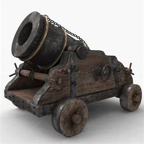 3d Old Cannon Mortar