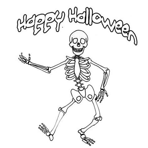 Happy Halloween Mr Skeleton Coloring Page : Kids Play Color