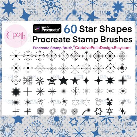 60 Procreate Stars Stamp Brush Set Doodle Stamps Star Etsy Uk