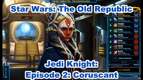 Star Wars The Old Republic Togruta Jedi Knight Coruscant Youtube