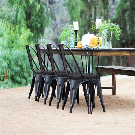 Walnew Indoor Outdoor Use Stackable Chic Dining Bistro Cafe Metal Chair