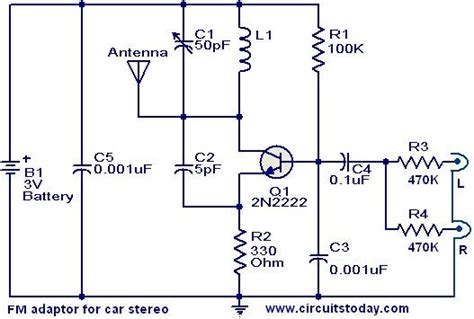 2n2222 Fm Adaptor Circuit Audio Wiring Diagram