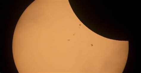 Space Station Crosses Sun During Eclipse