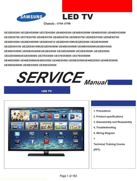 Samsung Ue22es5400 Ue22es5400w Led Tv Service Manual Serviceandrepair